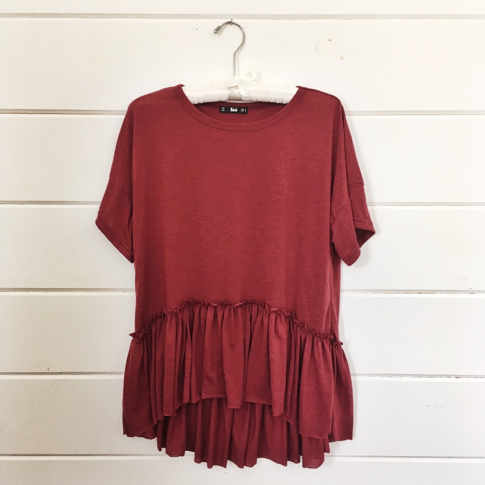 Red Frilly Shirt